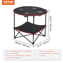 VEVOR Folding Camping Table, Outdoor Portable Side Tables, Lightweight Fold Up Table, 600D Oxford Fabric & Steel Ultra Compact Work Table with Large Storage & Carry Bag, For Beach Picnic, 28.3"x24"-7