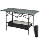 Folding Camping Table, Outdoor Portable Side Tables, Lightweight Fold Up Table, Aluminum & Steel Ultra Compact Work Table with Large Storage and Carry Bag, For Beach, Picnic, Travel, 24x16 inch-9