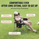 Camping Folding Chair for Adults, Portable Heavy Duty Outdoor Quad Lumbar Back Padded Arm Chairs with Side Pockets, Cup Holder and Cooler Bag for Beach, Lawn, Picnic, Fishing, Backpacking, Black-4