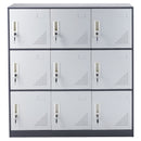 9 Doors Metal Storage Cabinet Employees Steel Storage Cabinet Office Gray-1