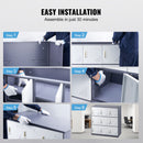 9 Doors Metal Storage Cabinet Employees Steel Storage Cabinet Office Gray-6