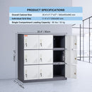 VEVOR 9 Doors Metal Storage Cabinet Employees Steel Storage Cabinet Office Gray-7