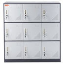 VEVOR 9 Doors Metal Storage Cabinet Employees Steel Storage Cabinet Office Gray-9