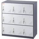 VEVOR 9 Doors Metal Storage Cabinet Employees Steel Storage Cabinet Office Gray-11