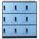 9 Doors Metal Storage Cabinet Employees Steel Storage Cabinet Office Black-10