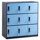VEVOR 9 Doors Metal Storage Cabinet Employees Steel Storage Cabinet Office Black-1