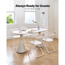 4 Pack Folding Chairs, Foldable Plastic Chairs with Heavy Duty Metal Frame, Portable Folding Card Table Chairs, Stackable Indoor Outdoor Seats for Home, Yard, Garden, Parties, Events, White-2
