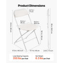 4 Pack Folding Chairs, Foldable Plastic Chairs with Heavy Duty Metal Frame, Portable Folding Card Table Chairs, Stackable Indoor Outdoor Seats for Home, Yard, Garden, Parties, Events, White-3