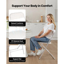 4 Pack Folding Chairs, Foldable Plastic Chairs with Heavy Duty Metal Frame, Portable Folding Card Table Chairs, Stackable Indoor Outdoor Seats for Home, Yard, Garden, Parties, Events, White-4