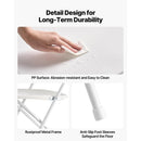 4 Pack Folding Chairs, Foldable Plastic Chairs with Heavy Duty Metal Frame, Portable Folding Card Table Chairs, Stackable Indoor Outdoor Seats for Home, Yard, Garden, Parties, Events, White-5