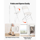 4 Pack Folding Chairs, Foldable Plastic Chairs with Heavy Duty Metal Frame, Portable Folding Card Table Chairs, Stackable Indoor Outdoor Seats for Home, Yard, Garden, Parties, Events, White-6