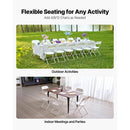 4 Pack Folding Chairs, Foldable Plastic Chairs with Heavy Duty Metal Frame, Portable Folding Card Table Chairs, Stackable Indoor Outdoor Seats for Home, Yard, Garden, Parties, Events, White-7