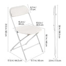 4 Pack Folding Chairs, Foldable Plastic Chairs with Heavy Duty Metal Frame, Portable Folding Card Table Chairs, Stackable Indoor Outdoor Seats for Home, Yard, Garden, Parties, Events, White-8