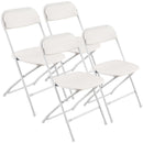 4 Pack Folding Chairs, Foldable Plastic Chairs with Heavy Duty Metal Frame, Portable Folding Card Table Chairs, Stackable Indoor Outdoor Seats for Home, Yard, Garden, Parties, Events, White-10