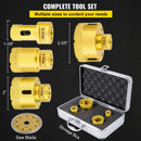 Diamond Drill Bits 4PCS Diamond Hole Saw 25/35/50/68mm Tile Hole Saw Kit Vacuum Brazed Diamond Drill Bit 0.59in/15mm Segment Tile Hole Saw w Storage Case for Tile Ceramic Porcelain Marble Stone-4