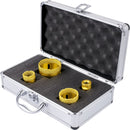 Diamond Drill Bits 4PCS Diamond Hole Saw 25/35/50/68mm Tile Hole Saw Kit Vacuum Brazed Diamond Drill Bit 0.59in/15mm Segment Tile Hole Saw w Storage Case for Tile Ceramic Porcelain Marble Stone-10