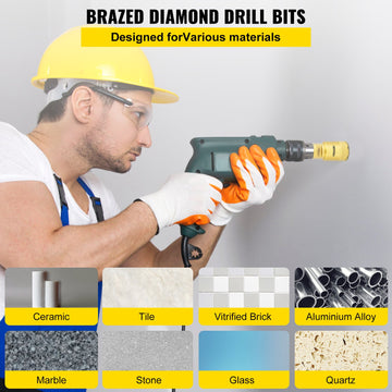 VEVOR Diamond Drill Bits 4PCS Diamond Hole Saw 25/35/50/68mm Tile Hole Saw Kit Vacuum Brazed Diamond Drill Bit 0.59in/15mm Segment Tile Hole Saw w Storage Case for Tile Ceramic Porcelain Marble Stone - 0