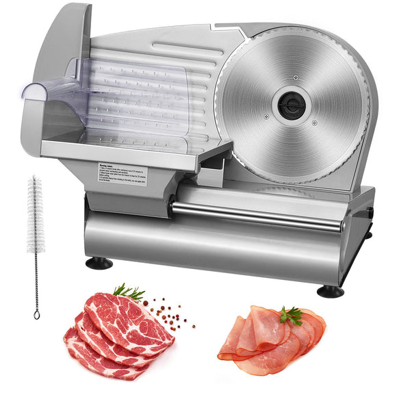 Meat Slicer, 180W Electric Deli Food Slicer with 7.5" SUS420 Stainless Steel Blade and Blade Guard, 0 - 0.6 inch Adjustable Thickness for Home Use, Easy to Clean, Cut Meat, Bread, Ham and Cheese