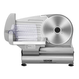 VEVOR Meat Slicer, 180W Electric Deli Food Slicer with 7.5" SUS420 Stainless Steel Blade and Blade Guard, 0 - 0.6 inch Adjustable Thickness for Home Use, Easy to Clean, Cut Meat, Bread, Ham and Cheese