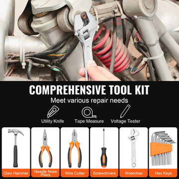 Tool Kit 132 Piece General Household Hand Tool Set with Portable Tool Case - 0