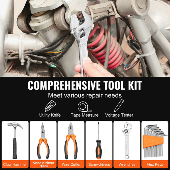 Tool Kit 132 Piece General Household Hand Tool Set with Portable Tool Case
