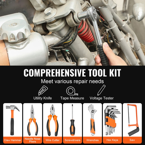 Tool Kit 216 Piece General Household Hand Tool Set with Portable Tool Case