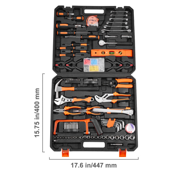 Tool Kit 216 Piece General Household Hand Tool Set with Portable Tool Case