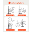 Bike Rack, Upright Bike Stand Floor for 406.4 to 700 mm Mountain & Road Bikes, Vertical & Horizontal Bicycle Stand for Secure Parking and Storage in Garage, Truck Bed, Indoor, Outdoor, Black-3