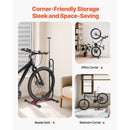 Bike Rack, Upright Bike Stand Floor for 406.4 to 700 mm Mountain & Road Bikes, Vertical & Horizontal Bicycle Stand for Secure Parking and Storage in Garage, Truck Bed, Indoor, Outdoor, Black-4