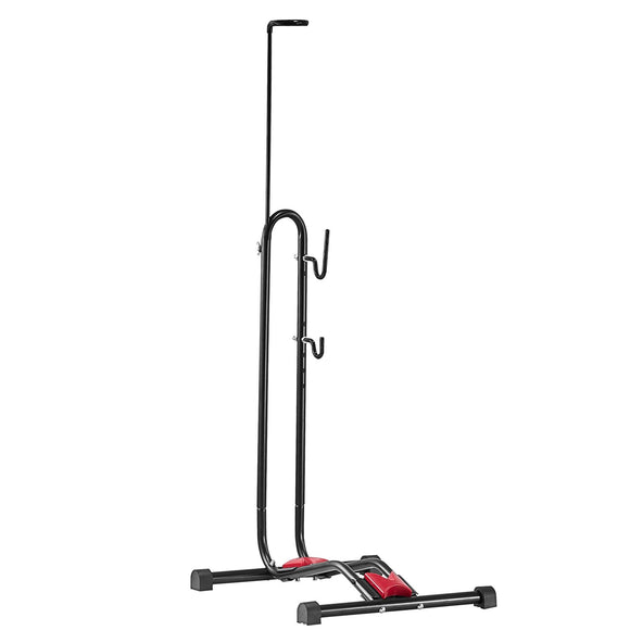 Bike Rack, Upright Bike Stand Floor for 406.4 to 700 mm Mountain & Road Bikes, Vertical & Horizontal Bicycle Stand for Secure Parking and Storage in Garage, Truck Bed, Indoor, Outdoor, Black