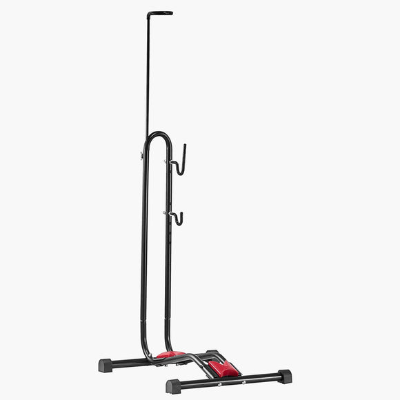 Bike Rack, Upright Bike Stand Floor for 406.4 to 700 mm Mountain & Road Bikes, Vertical & Horizontal Bicycle Stand for Secure Parking and Storage in Garage, Truck Bed, Indoor, Outdoor, Black