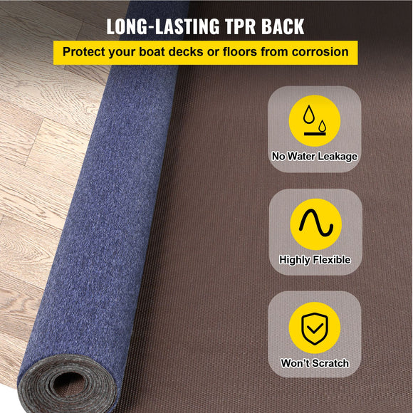 Indoor Outdoor Rug Carpet Blue 6x23ft Area Rugs Runner for Patio Deck, 1.8x7m