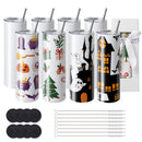 8 Pack Straight Sublimation Tumblers, 30 oz Blank Tumbler Bulk, Stainless Steel Double Wall Tumbler Cups with Straw, Lid, Brush, Base, Shrink Wrap, Gift Box, for Heat Press and Heat Transfer-1