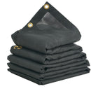 Dump Truck Mesh Tarp, 5 x 14 ft, PVC Coated Black Heavy Duty Cover with 5.5" 18oz Double Pocket, Brass Grommets, Reinforced Double Needle Stitch Webbing Fits Manual or Electric Dump Truck System-9
