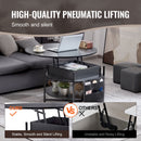 Lift Top Coffee Table 35.3" Round Coffee Table for Living Room Black-3