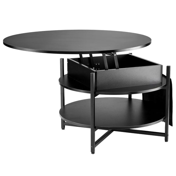 Lift Top Coffee Table 35.3" Round Coffee Table for Living Room Black