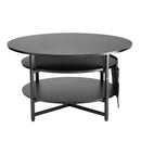 Lift Top Coffee Table 35.3" Round Coffee Table for Living Room Black-12