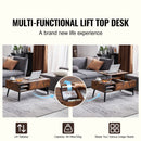 Lift Top Coffee Table 39.4 in Rectangle Coffee Table for Living Room Brown-2