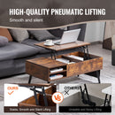 Lift Top Coffee Table 39.4 in Rectangle Coffee Table for Living Room Brown-3