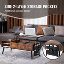 Lift Top Coffee Table 39.4 in Rectangle Coffee Table for Living Room Brown-4
