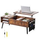 Lift Top Coffee Table 39.4 in Rectangle Coffee Table for Living Room Brown-9