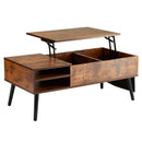 Lift Top Coffee Table 39.4 in Rectangle Coffee Table for Living Room Brown-10