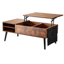 Lift Top Coffee Table 39.4 in Rectangle Coffee Table for Living Room Brown-11