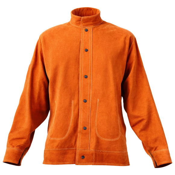 Flame-Resistant Welding Jacket Heavy Duty Leather Welding Jacket XL Size