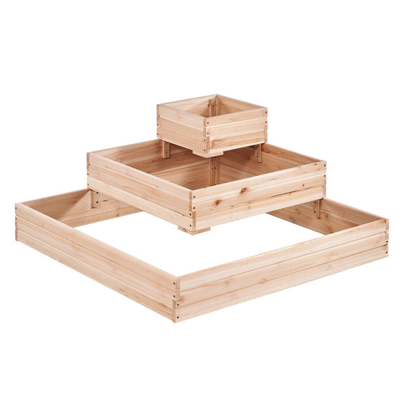 Wooden Raised Garden Bed Planter Box 113 x 113 x 51 cm Flower Vegetable Herb