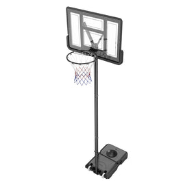 Basketball Hoop, 4-10 ft Adjustable Height Portable Backboard System, 44 inch Basketball Hoop & Goal, Kids & Adults Basketball Set with Wheels, Stand, and Fillable Base, for Outdoor/Indoor