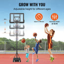 Basketball Hoop, 4-10 ft Adjustable Height Portable Backboard System, 44 inch Basketball Hoop & Goal, Kids & Adults Basketball Set with Wheels, Stand, and Fillable Base, for Outdoor/Indoor-4