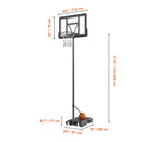 Basketball Hoop, 4-10 ft Adjustable Height Portable Backboard System, 44 inch Basketball Hoop & Goal, Kids & Adults Basketball Set with Wheels, Stand, and Fillable Base, for Outdoor/Indoor-8