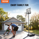 VEVOR Basketball Hoop, 4-10 ft Adjustable Height Portable Backboard System, 44 inch Basketball Hoop & Goal, Kids & Adults Basketball Set with Wheels, Stand, and Fillable Base, for Outdoor/Indoor-7