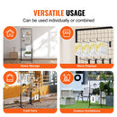 2' x 5.6' Grid Wall Panels Tower, 2 Packs Wire Gridwall Display Racks with T-Base Floorstanding, Double Side Gridwall Panels for Art Craft Shows, Retail Display with Extra Clips and Hooks-6